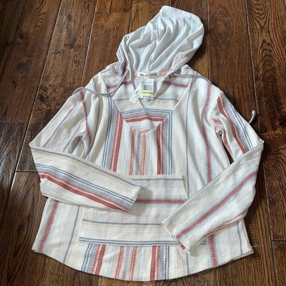 NWT WALLFLOWER Junior Arrow Striped Hooted Top Size Medium - Picture 2 of 6